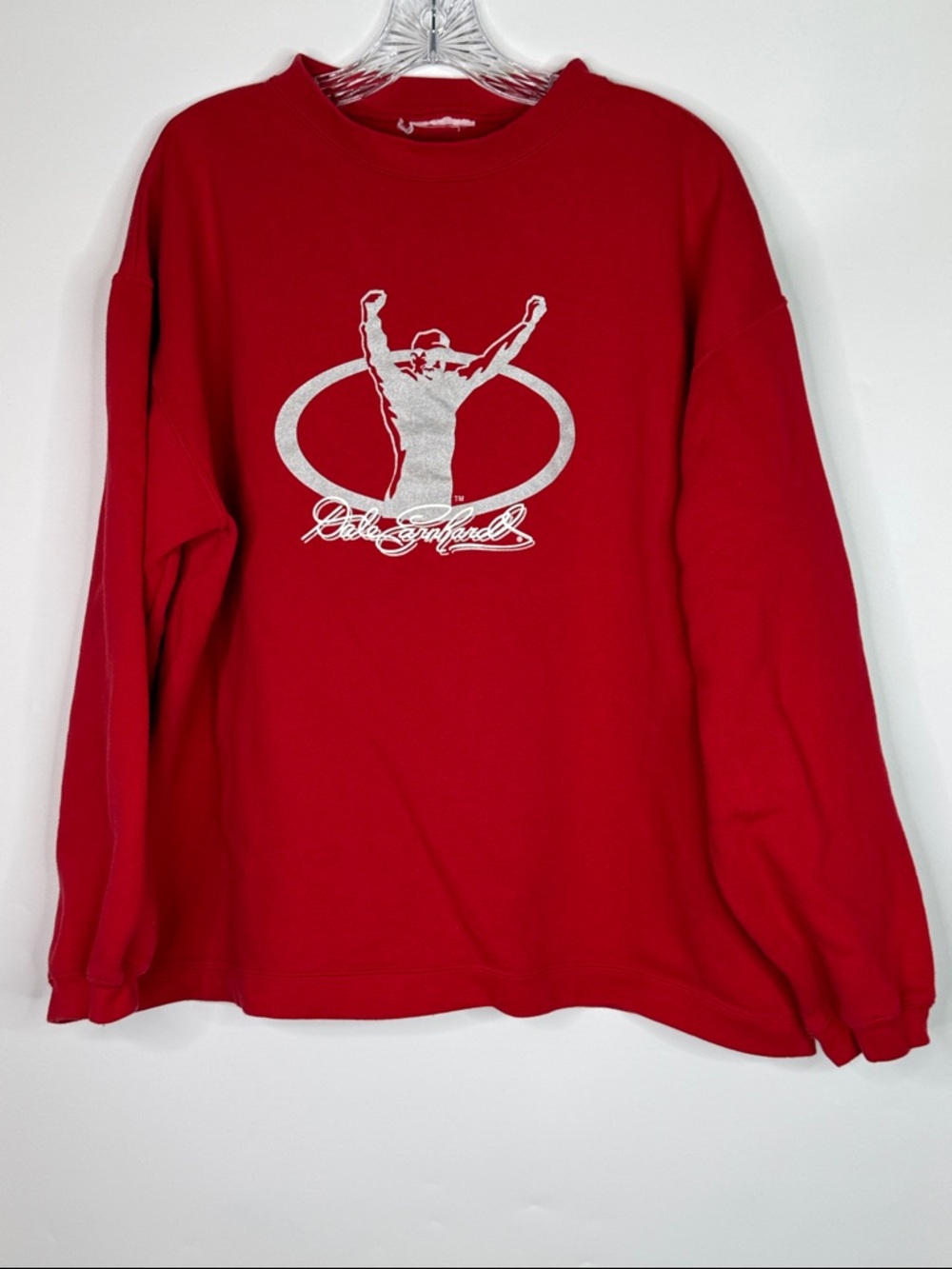 Vintage Dale Earnhardt NASCAR Red Crew Sweatshirt Size Large